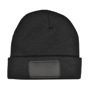 Knitted Winterhat Kids with Label Black