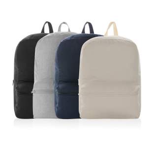 This 285 gsm recycled canvas backpack is a classic for everyday use. This bag features a spacious front and back pocket to hold your other daily essentials. The recycled canvas is undyed and used in its raw form, without chemicals from dyeing or blea...