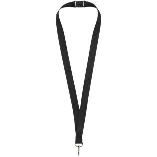 Lanyard für Namensschilder, Ausweise oder Schlüssel. Abreissverschluss verhindert die Erstickungsgefahr. Setup Kosten für die zweite Position entfallen, wenn auf beiden Seiten eine Werbeanbringung mit dem selben Logo erfolgt. Druckkosten pro Position fallen dennoch an.