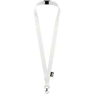 Lanyard aus recyceltem PET Kunststoff mit Abreissverschluss. Hochwertiger ovaler Haken mit Hummerclip, der sich ideal für Namensschilder, Ausweishüllen oder Schlüssel eignet.