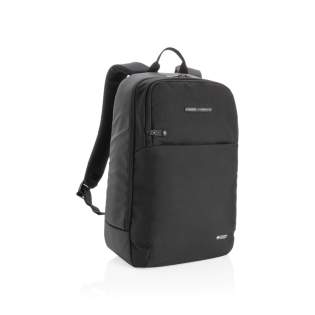 This unique Swiss Peak laptop backpack with UV-C sterilising pocket features a minimalistic design and has an integrated UV-C sterilising external front pocket, killing up to 99,9% of the bacteria on items placed inside the pouch. Perfect for sanitising your keys and phone for example while on the go in 3 minutes. The three UV-C LED lights inside are non-toxic and mercury free. The design will also ensure that the UV-C LED light will switch off automatically when the sterilising pocket is opened via the zipper  so the user will not be exposed to the UV-C light. The backpack has a laptop compartment in the main pocket which fits a 15.6 inch laptop, 2 open pockets and 2 pen loops. Mesh padded back and straps for comfort. Including a micro USB cable which you can use to connect your powerbank with to charge the UV-C pouch. Exterior 600D and 900D PU coated polyester. Interiour 210D polyester. Compliant with EN62471. PVC free.<br /><br />FitsLaptopTabletSizeInches: 15.6