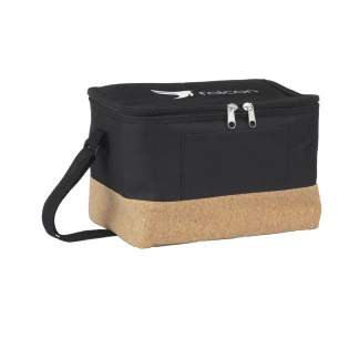 Generously sized, duotone cooler bag made from 600D polyester and natural cork. With a combination of two different materials, this cooler bag has both a contemporary and natural look. The lining is made from 100% PEVA. Supplied with a handy carrying strap.