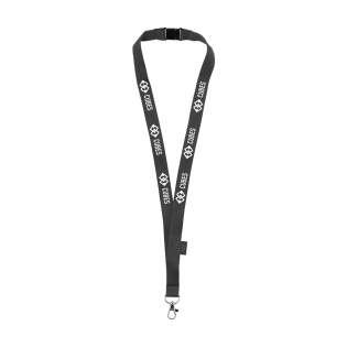 WoW! Lanyard made from RPET: recycled PET bottles. With metal carabiner and safety catch. Durable, eco-friendly and environmentally responsible.