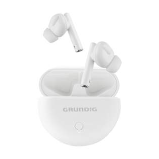 Écouteurs stéréo sans fil TWS de la marque Grundig. Cet ensemble comprend un boîtier de rangement rond et rechargeable. Les écouteurs utilisent Bluetooth (version 5.0) pour une connexion fluide et ils disposent d'un indicateur de batterie LED. Ils disposent d'une batterie de 45 mAh et ne prennent, lorsqu'ils sont placés dans le boîtier de charge de 350 mAh, que 2 heures pour se charger. La durée de lecture maximale est de 3 heures lorsque la batterie est complètement chargée. Avec une excellente reproduction sonore, un volume réglable, un couplage automatique et un contrôle tactile. Écoutez de la musique sans avoir de câbles qui vous gênent et répondez aux appels en mode mains libres avec le microphone intégré. La connexion a une portée de 10 mètres. Entrée 5V/0.5A (Type-C). Comprend un câble de charge de type-C et un mode d'emploi. Par pièce dans une boîte.