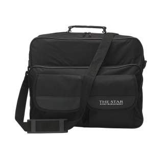 Flight bag made of 600D polyester with large pockets, reinforced handle and adjustable/detachable shoulder strap.