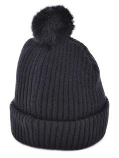 Grof Gebreide Beanie met pompon, verkrijgbaar in 2 kleuren