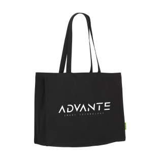 WoW! Sturdy ECO shopping bag made of 100% organic quality cotton (180 g/m²). With long handles and made from Durable and environmentally friendly material, this shopping bag is the perfect replacement for one-use plastic bags. Capacity approx. 19 litres.