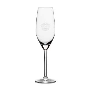 Classic champagne glass made from clear crystal glass. Crystal glass is colourless strong and has a beautiful shine. The shape of the glass contributes to an intense taste experience. This stylish glass is suitable for serving champagne, and sparkling wines in catering establishments or on special occasions. Capacity 210 ml. Made in Europe.