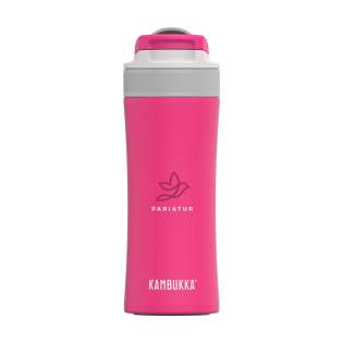 Durable, vacuum insulated 18/8 stainless steel water bottle made by Kambukka®. Thanks to the Spout lid with a drinking spout and angled straw, you don’t have to tilt your head to finish your drink. Safe and easy during activities. When closed, the drinking spout is protected from dirt. • Excellent quality • BPA-free • keeps drinks cool for up to 17 hours • universal lid: also fits on other Kambukka® drinking bottles • the lid is heat-resistant and dishwasher-safe • non-slip base • 100% leakproof • contents 400 ml. This drinking bottle is particularly suitable for (school-aged) children. The pink water bottle (1123.62) cannot be provided with a laser engraving.  STOCK AVAILABILITY: Up to 1000 pcs accessible within 10 working days plus standard lead-time. Subject to availability.