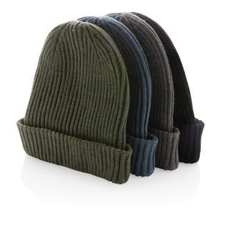 A beautiful double layer knitted beanie suited for anyone. A classic fold over beanie for an effortless look that will keep you warm during the cold days. The beanie contains Polylana®. Polylana® is a low-impact alternative to 100% acrylic fibre usin...