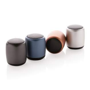 Pocket size 3W wireless speaker with surprisingly powerful sound. Made out of durable aluminium. With 180 mAh battery that allows a playing time up to 3 hours on one single charge and operating distance of 10m using BT5.0. Including PVC free TPE mate...