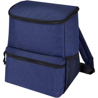 The Excursion cooler backpack features a large PEVA lined, zippered main compartment, making it ideal for taking with you on a hike or picnic. The cooler is made from GRS certified recycled PET plastic, making it a more sustainable choice. Featuring a side mesh pocket for a water bottle, and the front zippered pocket is suitable for smaller items. The padded shoulder straps can be adjusted for a perfect and comfortable fit.