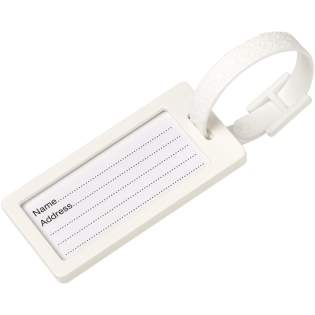 A travel essential! A hard-wearing luggage tag complete with paper insert, a clear protective cover, and a matching plastic strap. Made from recycled plastic. Due to the nature of recycled plastic, colour shades may vary slightly, and there may be specks of colour. Made in the UK.