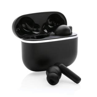 New generation true wireless earbuds. The earbuds and charging case are made with RCS (Recycled Claim Standard) certified recycled ABS. Total recycled content: 59% based on total item weight. RCS certification ensures a completely certified supply chain of the recycled materials. The earbuds come in a compact 400 mAh charging case that allows you to charge and take your earbuds wherever you go. The earbuds use BT 5.3 for automatic pairing without any hassle and with a stable connection. The earbuds have a 40 mAh battery that allows a play time of up to 4 hours and can be re-charged in 1.5 hours in the charging case. The wireless distance range is up to 10 metres. Including type C charging cable made from GRS certified recycled TPE. Packed in FSC® mix gift box.  Item and accessories 100% PVC free<br /><br />HasBluetooth: True<br />PVC free: true