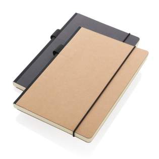 This FSC® deluxe hardcover notebook features a FSC-certified paper cover with elastic pen loop and ribbon page marker in matching black accent. In the back you willl find a pocket to store your loose notes. 80 sheets/160 pages of cream, FSC®-certifie...