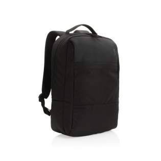 Protect, organise and carry your laptop and other essentials in this stylish Swiss Peak laptop backpack. The backpack features a padded 15.6 laptop compartment, multiple pockets and a luggage strap. With AWARE™ tracer that validates the genuine use of recycled materials. Each bag has reused 22.6 0.5L PET bottles. 2% of proceeds of each Impact product sold will be donated to Water.org. PVC free.<br /><br />FitsLaptopTabletSizeInches: 15.6<br />PVC free: true