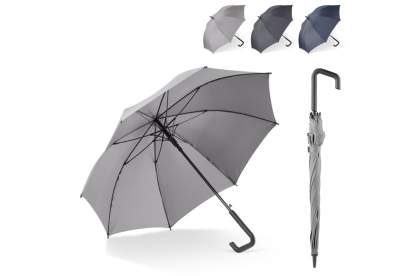 Parapluie de luxe avec manche design. Le cadre est entièrement en fibre de verre et résiste au vent.