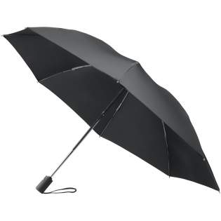 Callao 23" foldable auto open reversible umbrella. Opens and closes "inside out", keeping the wet side of the umbrella contained and away from you. It also makes it easier to open and close, inside doorways and cars keeping you dry from the start. Single layer polyester canopy with matching polyester storage pouch. 190T Pongee Polyester.