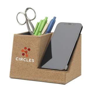 10W wireless charger stand with handy pen holder. This cork desk tidy is an eye-catching addition to any desk. To charge your phone, simply place it in to the stand. The 10W charger is compatible with all mobile devices that support QI wireless charging (latest generation Android and iPhone 8 and above). In addition to mobile charging, there are also two USB A outputs for cable charging. Input: 5V/2A: Wireless Output: 10W. 2x USB output 5V/2A. Includes a USB-C cable and user manual. This product and its accessories are PVC-free. Each item is supplied in an individual brown cardboard box.