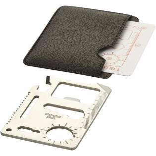 15 functions in 1 tool card with imitation leather pouch.