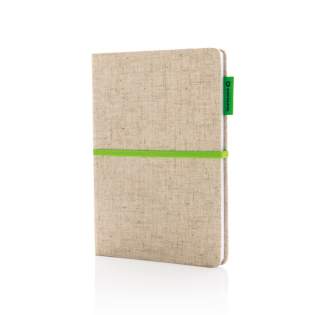 Terug naar de natuur met dit jute katoenen notitieboek met 80 vellen/160 pagina's bamboepapier. Met elastische band en bladwijzerlint.<br /><br />NotebookFormat: A5<br />NumberOfPages: 160<br />PaperRulingLayout: Gelinieerde pagina's