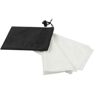 The Lucas RPET sport towel is made from 100% recycled polyester, offering a soft and absorbent surface ideal for training or outdoor activities. With a weight of 140 g/m², it strikes a balance between durability and lightweight comfort. The towel features a practical plastic cord to secure both the towel and pouch, making it easy to carry and store. Delivered with a non-woven pouch (11 x 15.5 cm), that is also made of 100% recycled polyester. Towel size: 30 x 80 cm.
