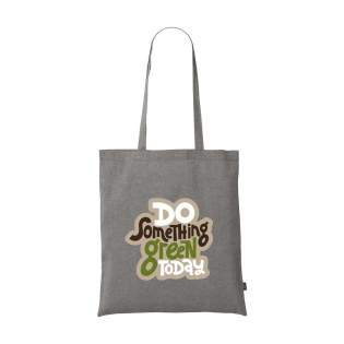 WoW! Shopping bag made from blended, 100% recycled cotton (180 g/m²). With long handles. GRS-certified. If you choose this product, you choose sustainable cotton. This cotton is recycled. As a result, the colour may vary per product.