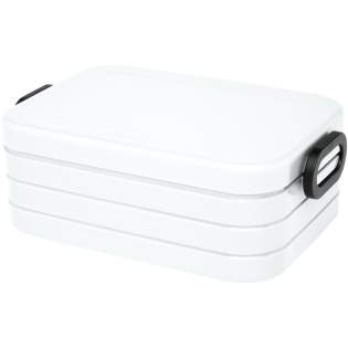 Lunch box featuring a tight-sealing ring to keep the contents fresh and tasty. Suitable for 4 sandwiches. Divider included. The capacity is 900 ml. Dishwasher safe. BPA free. 2 years Mepal warranty.