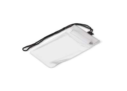 Waterwerende PVC pouch voor een smartphone of camera. Ook geschikt voor het bewaren van documenten en paspoort tijdens het reizen. Voorzien van omhangkoord (120cm). Geschikt voor vele modellen smartphones.