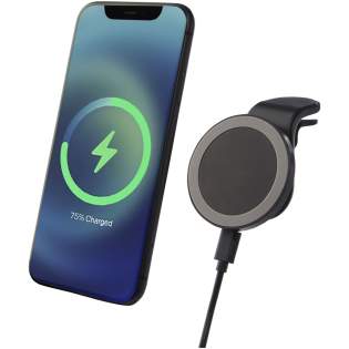 The ideal wireless car charger for iPhone 12/iPhone 12 pro/iPhone 12 Pro MAX. With the built-in magnets, the device can simply be placed on the charger and it will attach securely. The charger can be rotated 360 degrees to accommodate any viewing angle. Max 10W wireless output for fast charging. Includes a 100 cm TPE type-C cable and an instruction manual. Comes with an additional metal ring with double tape to make the item compatible with any other smartphone that has wireless charging capability. Delivered in a premium kraft paper box with a colourful sticker. The charger might not be compatible with all types of phone covers/cases, and this can also impact the wireless charging capability.