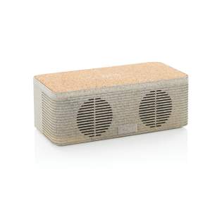 Met deze luxe uitziende tarwestro (35% tarwe vezel gemixed met ABS) en kurk speaker met draadloze oplader kun je luisteren naar je favoriete muziek terwijl je je telefoon draadloos oplaadt. Sluit eenvoudig de meegeleverde 150 cm Type C-kabel aan op uw oplader thuis of op kantoor en u bent klaar om te gaan. Het bevat een 5W draadloze luidspreker en een 5W draadloze oplader bovenop met een Type C-input en AUX-port. De speaker heeft een 1200 mAh-batterij en BT 5.0 voor een speelduur tot 4 uur en een werkafstand tot 10 meter. Als u beide functies gebruikt, moet u ervoor zorgen dat het item is aangesloten op netstroom.<br /><br />HasBluetooth: True<br />WirelessCharging: true<br />PowerbankCapacity: 1200<br />NumberOfSpeakers: 1<br />SpeakerOutputW: 5.00