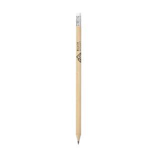 Crayon de bois taillé (HB) avec gomme.