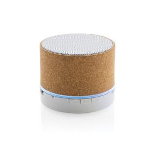 3W wireless speaker made with FSC® 100% cork casing. The speaker is equipped with a 400 mAh battery to ensure up to 3 hours of playing time and BT5.1 for smooth connection and clear sound. The speaker has an integrated light when switched on. Connection range up to 10 metres. With mic and pick up function to answer calls. Packed in FSC mix FSC® box. Including RCS certified recycled TPE charging cable. Item and accessories 100% PVC free.<br /><br />HasBluetooth: True<br />NumberOfSpeakers: 1<br />SpeakerOutputW: 3.00<br />PVC free: true
