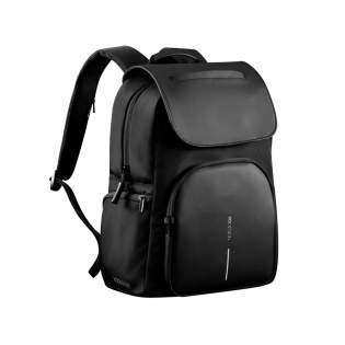 The Soft Daypack is the ideal companion for daily carry. Crafted from high-quality materials, including 1200D RPET fabric and Textured PU material, it combines durability with style. With a focus on security, this daypack features an anti-theft flap-top design with a Fidlock closure and twist-lock zippers. The dedicated 16” laptop pocket provides tech protection, while the RFID-protected pocket offers added security for your cards and personal information. Stay organised with smart interior organisation and enjoy quick access to your items. Made from R-pet fabric with the AWARE™ tracer. With AWARE™, the use of genuine recycled fabric is guaranteed. 28% recycled content.<br /><br />FitsLaptopTabletSizeInches: 16.0<br />PVC free: true