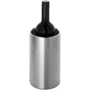 Stainless steel double walled wine cooler.