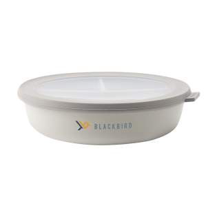 Plastic storing box or lunch box with lid, from the Mepal brand. Generously sized. Suitable for separate storing, heating and serving meals. High quality and virtually unbreakable. This makes this product extremely useful as a lunch box. Ideal for on the road or for lunch at school or at your workplace. The Cirqula is airtight meaning that the contents remain fresher for a longer. This multifunctional box can be used in the refrigerator, freezer and even in a microwave (with the exception of the lid). BPA Free, Food Approved and Leak-proof, odour and taste neutral. Supplied with a 2-year Mepal factory warranty. Capacity 250, 250 and 500 ml. Made in Holland.  STOCK AVAILABILITY: Up to 1000 pcs accessible within 10 working days plus standard lead-time. Subject to availability.