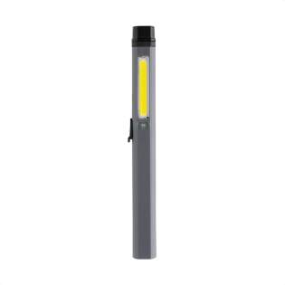 Zakformaat penlamp met superheldere COB, LED en blauw licht gemaakt van RCS-gecertificeerd gerecycled ABS-plastic. Totale gerecyclede inhoud: 33% op basis van het totale gewicht van het artikel. RCS-certificering garandeert een volledig gecertificeerde toeleveringsketen van de gerecyclede materialen. De penlamp maakt gebruik van een oplaadbare A-klasse 460 mAh lithiumbatterij, dus je hoeft de batterijen niet te vervangen. Gewoon opladen via je USB-poort. De penlamp wordt geleverd met 260 lumen COB, 80 lumen LED en blauw licht. Met 4 modi: COB, COB 50%, LED-licht en blauw licht. Met een clip aan de achterkant. Met type C-poort voor opladen. Gebruikstijd op één lading: 3 uur.<br /><br />Lightsource: COB LED<br />PVC free: true