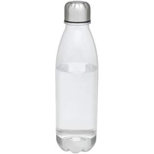 Single-walled water bottle in durable material with screw-on lid. Shatter, stain, and odour resistant. Features a stainless steel lid and bottom. BPA free. Volume capacity is 685 ml.