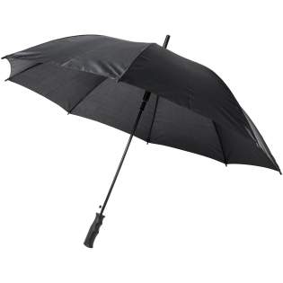 Automatically opening umbrella with a polyester canopy. It has a sturdy metal shaft, a patented high quality full fiberglass frame, offering maximum flexibility in windy conditions. Straight plastic handle, tips and top. Available in a wide variety of contemporary colours and has a large decoration area.