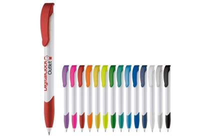 Stylo bille TOPPOINT moderne, couleurs opaques avec grip caoutchouc et clip courbé. Existe en une multitude de couleur. Stylo équipé d’une cartouche d’ encre Jumbo bleue. Pour 4,5 km de plaisir d’écrire. Fabriqué en Europe. 3 techniques de marquage a...