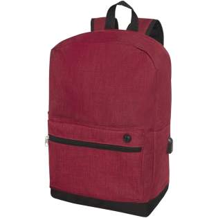 Sac à dos pour ordinateur portable avec panneau avant en tissu effet chiné et panneau arrière et fond de couleur noire. Comprend un grand compartiment principal zippé avec une housse pour ordinateur portable de 15,6 " et un compartiment avant zippé pour accéder rapidement à vos appareils mobiles. Avec port USB et câble USB-A avec 1 connecteur mâle et 1 connecteur femelle. Doté d'accessoires pratiques tels que des bretelles rembourrées, une poignée de transport et une poche en tissu maillé pouvant accueillir une bouteille d'eau. Des variations mineures de couleur peuvent survenir en raison de la nature des teintures, des tissages et de l'impression du tissu.