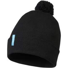 Each Olivine GRS recycled beanie is manufactured from 4 recycled PET bottles, making a positive contribution to the environment. This single-layer beanie features a double-folded edge, a matching pom, and a branded loop label for added style. Made of 1x1 rib knit GRS certified recycled polyester, nylon and elastane. The GRS certification ensures a 100% certified supply chain, from raw material to our printing techniques, making this a more sustainable choice.