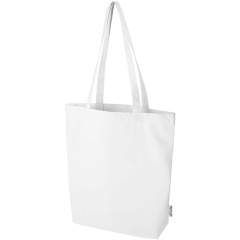 Made from 100% GRS certified recycled cotton of 270 g/m², the Florida tote bag with a wide bottom ensures a more responsible and durable choice for your everyday needs. With its wide bottom design, it provides additional space for your essentials for any occasion, from shopping trips to casual outings. Handle length: 30 cm. Volume capacity: 10 litres.