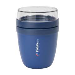 This plastic food jar made by Mepal is a handy product for transporting your lunch or snack. The food jar has two compartments. You can separate the two with a twisting motion. Both parts have a separate lid. The ideal solution for preventing spills while mixing. The volume of the upper transparent compartment is 120 ml, which means that it holds about 50 grams of muesli or fruit. The volume of the bottom compartment is 300 ml, enough for a generous portion of soup, noodles or yoghurt. A premium high-quality product. BPA-free, Food Approved and leak-proof. Microwave safe (except lid) and freezer safe. Comes with a 2-year Mepal manufacturer's warranty. Made in Holland.   STOCK AVAILABILITY: Up to 1000 pcs accessible within 10 working days plus standard lead-time. Subject to availability. Packed individually.