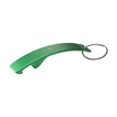 WoW! Lightweight opener made from recycled aluminium, with keyring. GRS-certificated. Total recycled material 86%. The use of recycled aluminium means that fewer new raw materials are used in production. This means less energy consumption and less use of water. A responsible choice.