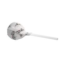 Round lollipop in white foil, approx. 13g in various fruit flavours