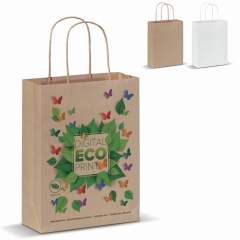 Kraft paper bag with handles made of twisted paper. FSC certified and made in Europe.