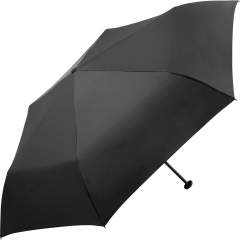 Filigraan handmatig openen Mini Pocket Umbrella met ultra-lichtgewicht constructie gemakkelijk te hanteren dankzij glijdende veiligheidsrunner, hoogwaardig winddicht systeem voor maximale frameflexibiliteit in stormachtige omstandigheden, zwarte aluminium as, standaard 100 van OEKO-TEX® gecertificeerde polyester pongee dekmateriaal, Extra lichtgewicht deksel, saaie zwarte plastic handgreep met promotionele etiketteringsoptie, geschikt voor handtas door ultralichtgewicht en compacte maat