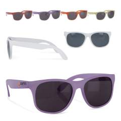 These white unique sunglasses change color when it comes in contact with sun light. This adds the element of surprise to a stylish pair of sunglasses. When the sunglasses haven't been in contact with the sun yet the color is white.