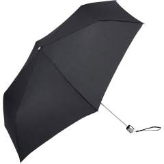 Manual opening mini pocket umbrella with chromed detailing Easy to handle thanks to sliding safety runner, high-quality windproof system for maximum frame flexibility in stormy conditions, chromed steel shaft, attractive handle with elegant chrome finish and promotional labelling option, suitable for handbag through ultra-light weight and compact size